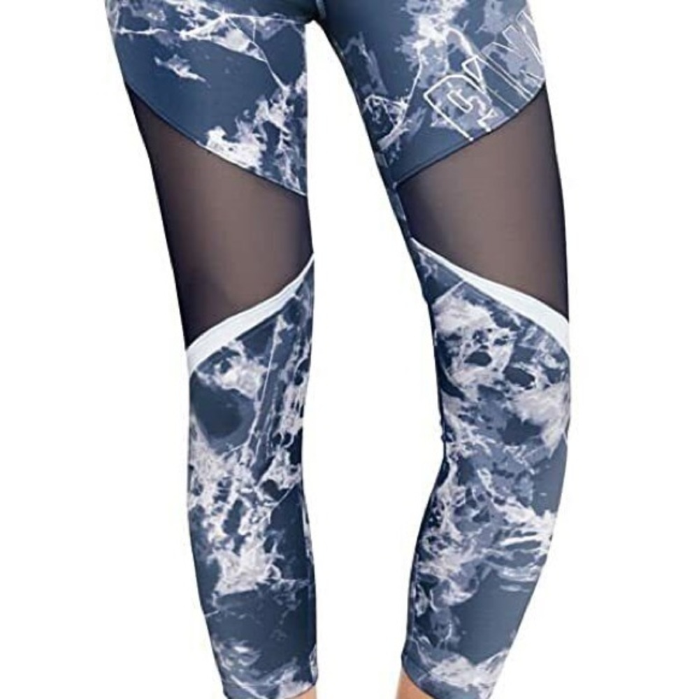 PINK Victoria's Secret Marble Blue and White Kids Leggings